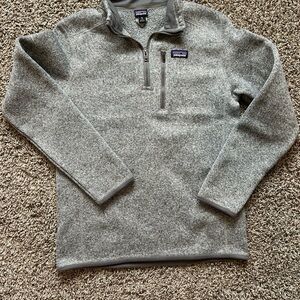 Patagonia Gray Pullover Sweater with Quarter-Zip and Long Sleeves